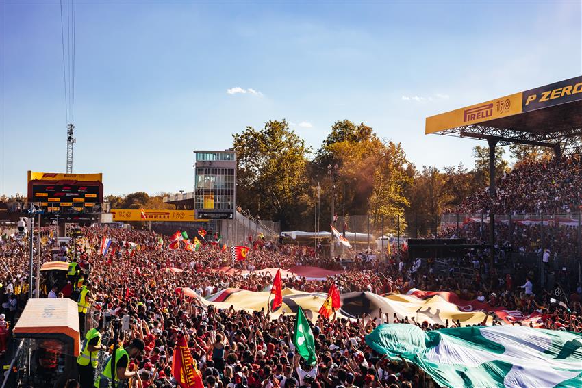 Ferrari fans and flags